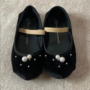 SOLD Age of Innocence shoes black velvet ballerin